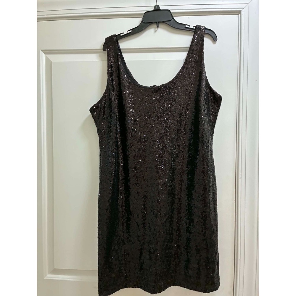 Rue21 Womens 2X Black Sequin Tank Top Sleeveless Party Clubwear Glam Stretch